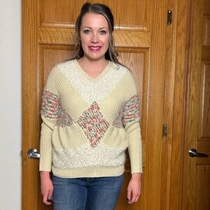 💗PATCHWORK PLUSH FUZZY SWEATER